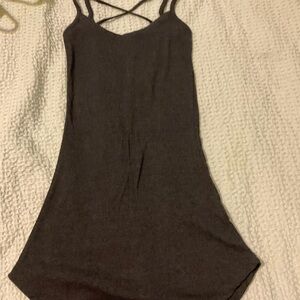 Chaser Charcoal Sleeveless Top with Crisscross Detail